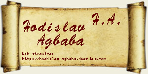 Hodislav Agbaba vizit kartica